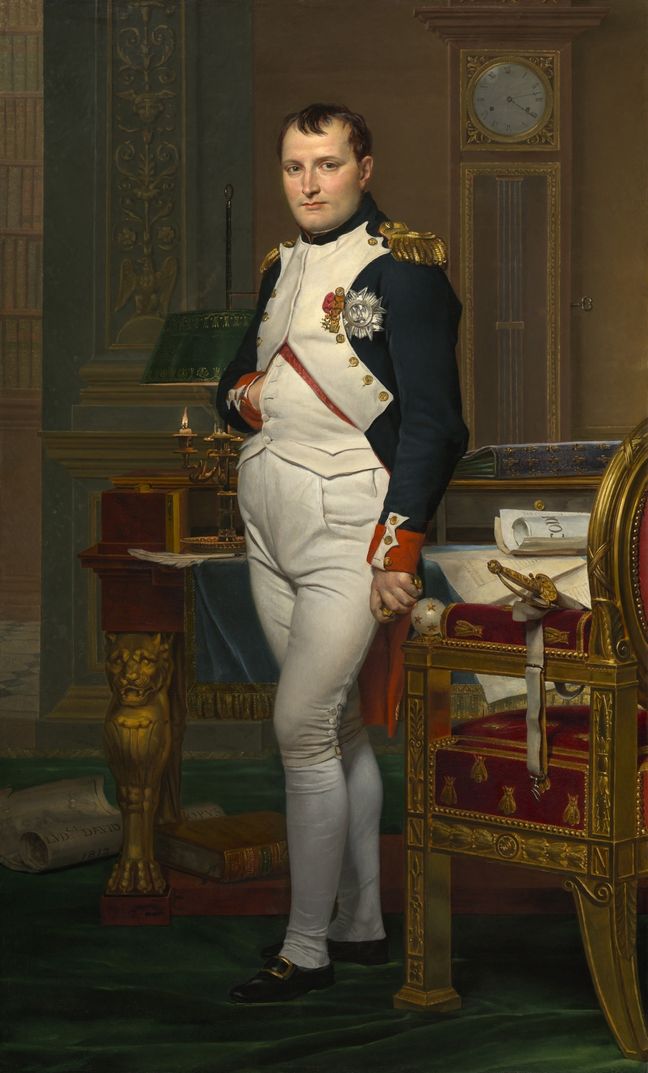 Napoleon in his study, painting by Jacques-Louis David.